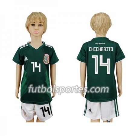 Camisetas México Chicharito 14 Niño Primera Equipacion Mundial 2018